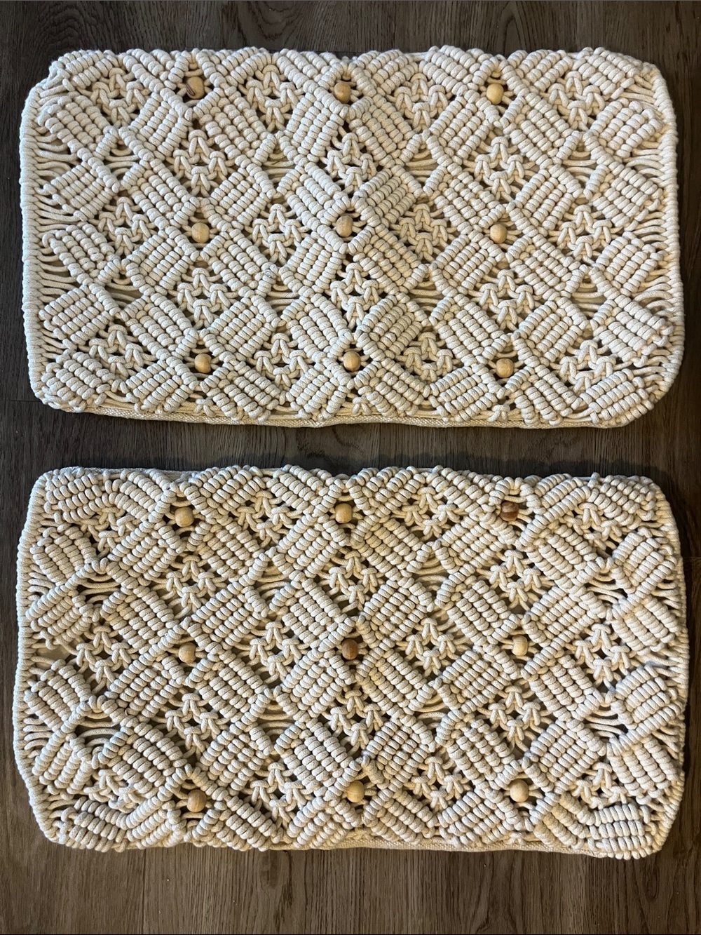 Serena & Lily Tofino Handwoven Cream Macramé pillowcases - Set of 2 NWT